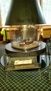 The fire place at the lobby at Yastrebets Hotel and SPA, Borovets, Bulgaria