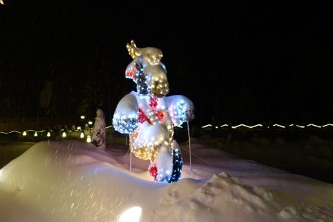 Christmas deer mascot at Yastrebets Hotel and SPA, Borovets, Bulgaria