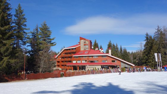 Yastrebets hotel on a sunny day, Borovets, Bulgaria