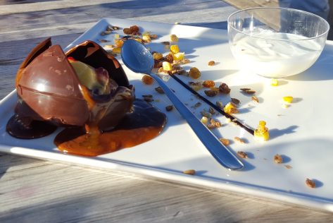 Chocolate Ball After Melting at Rifugio La Roda by placescases