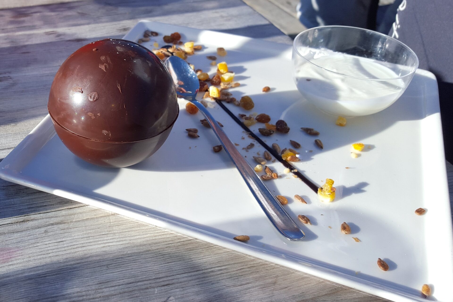 Chocolate Ball Beofre Melting at Rifugio la Roda by placescases