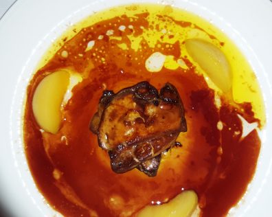 Фоа гра в ресторанта на хотел Ястребец8 Foie Gras at Yastrebets hotel by placescases.com